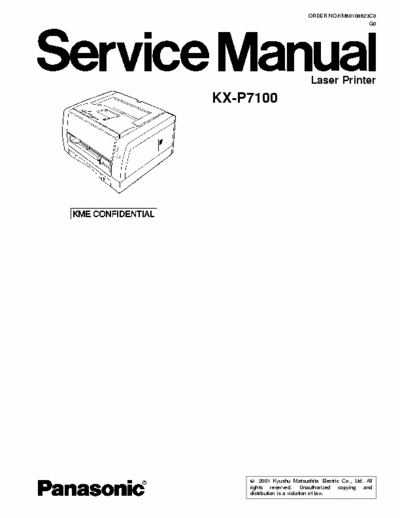 Panasonic KX-P7100 KX-P7100 Laser Printer Service Manual